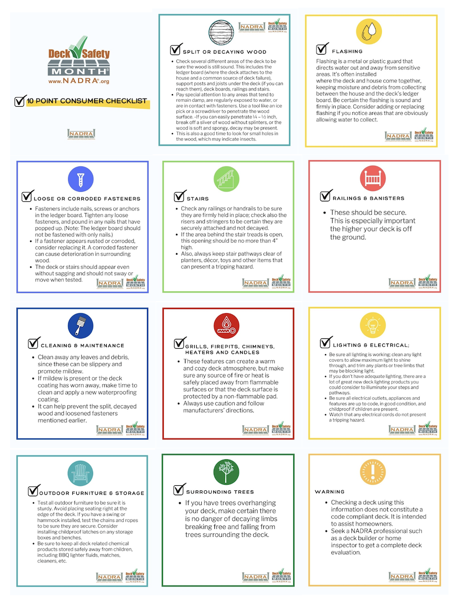 NADRA 10- Point Deck Safety Checkllist