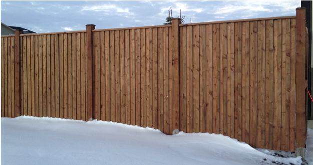 Treated shop wood fencing